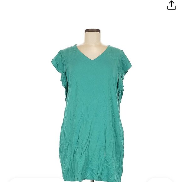 Liverpool Los Angeles Boho Chic Holiday Party green Shift Christmas Midi dress S - Picture 5 of 5